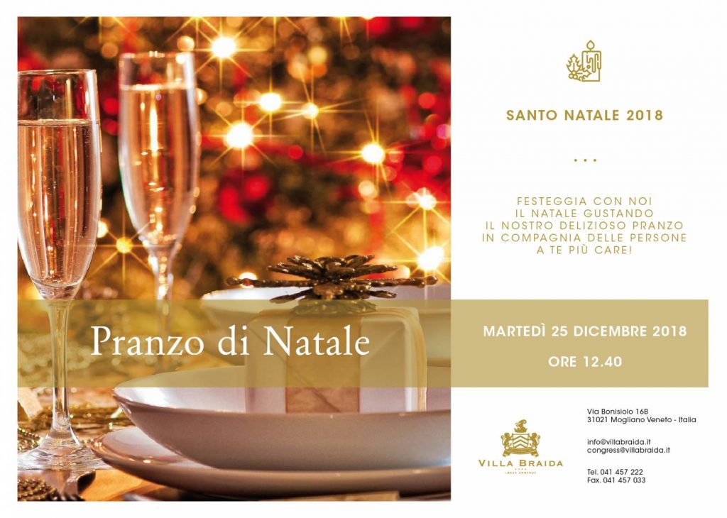 Natale 25.Eventi Il Pranzo Del Santo Natale 25 Dicembre 2018 Hotel Mogliano Veneto Villa Braida Locus Amoenus Venezia