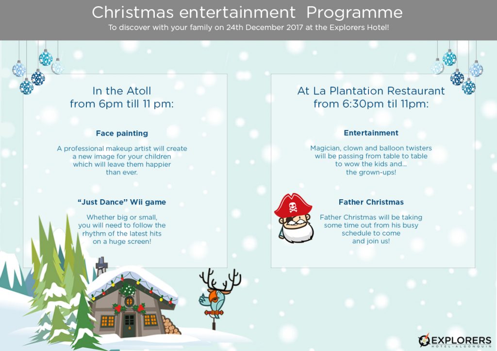Christmas entertainment programme 2017 - Explorers Hotel
