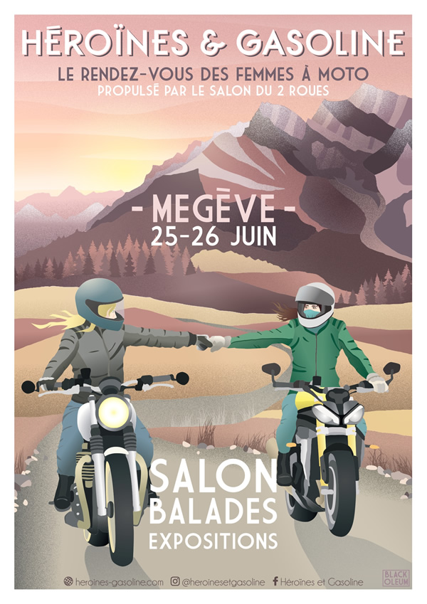 Affiche 2022 Festival Héroïnes et Gasoline à Megève